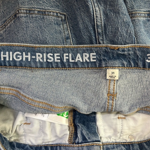 J. Crew High-rise full-length flare‎ jean in Medium Indigo wash - Picture 4 of 8